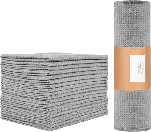 20 Pcs Kitchen Reusable Paper Towels Washable,100% Cotton Cleaning Cloth,10"x12" Flat Waffle Dish Cloth for Cutlery Cleaning & Drying ,Kitchen Tow...