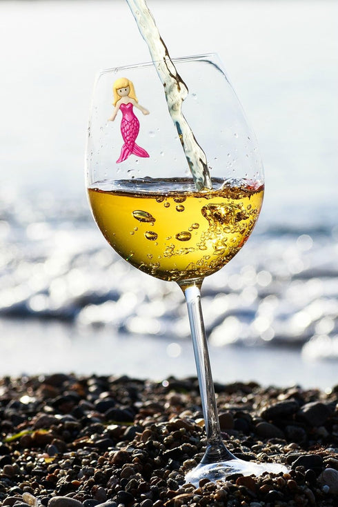 Mermaid Magnetic Wine Charms and Glass Markers Set of 6 - Great Mermaid Gift for Women...
