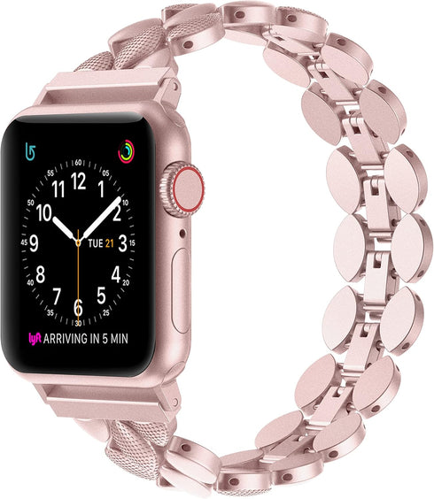 Moolia Elegant Metal Strap Compatible with Apple Watch Band 38mm 40mm 41mm 42mm Metal Fashion Women Replacement Strap Bracelet for iWatch Series 1...