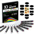 White Liquid Chalk Markers Set, Pack of 10 White Chalkboard Paint Pens with 12 Chalkboard Labels, 5 Stickers, Perfect for Chalkboards, Bistro Boar...