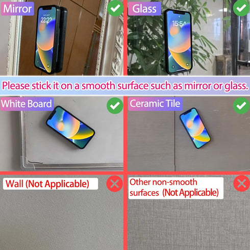 2PCS Silicone Suction Phone Case Mount,Non Slip Suction Cup Phone Mount,Hands-Free Phone Accessories Holder for Selfies and Videos,Silicon Adhesiv...