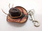 WitnyStore 2" Long Cowboy Hat Keyring - Miniature Collectibles - Realistic Hand Made and Painted Leather Key Organizer Keychain Gifts and Souvenir...