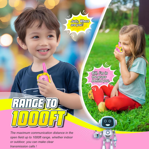 Girls Walkie Talkies Toys for Kids: DASTION-99 Mini Robots Walkies Talkies Birthday Gifts for 3 4 5 6 7 Year Old Girl Toys for 3-7 Year Old Girl O...