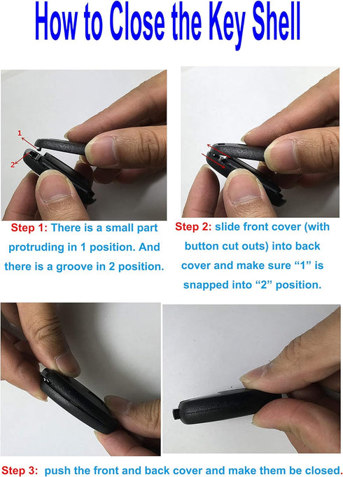 3 Buttons Key Fob Shell Case Fit for Honda Civic CR-V Crosstour Fit Pilot CR-Z Odyssey Accord Replacement Keyless Entry Remote Control Car Key Fob...