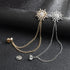 Snowflake Rhinestone Brooches, Hanging Chain Tassel Badge, Gold Silver Snowflake Long-chain Brooches Shirt Collar Lapel Pin for Men Women Suit Acc...