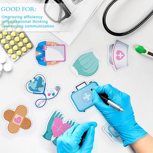 8 Pieces Funny Nurse Sticky Notes, Medical Theme Self-adhesive Notepads for Records Checklist, Cute Nurse Gifts Memo Pads Essentials for Hospital ...