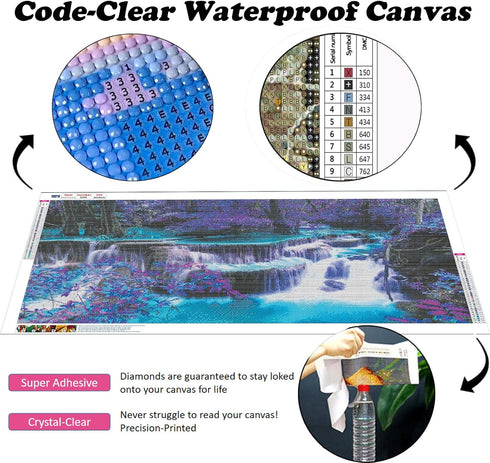 YALKIN 5D Diamond Painting Kits for Adults DIY Large Waterfall Full Round Drill (35.5 x 15.7 inch) Pictures Arts Paint Kits Diamond Painting Kits ...