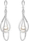 EVER FAITH Women's Austrian Crystal Simulated Pearl Twist Chandelier Teardrop Dangle Earrings Clear...