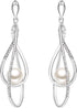 EVER FAITH Women's Austrian Crystal Simulated Pearl Twist Chandelier Teardrop Dangle Earrings Clear...