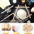 Zonon 100 Pcs 7 Holes Wooden Candle Wick Holders Centering Tool 200 Pcs Candle Wick Stickers for DIY...