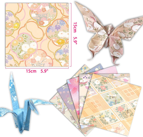 Origami Paper 6x6 Double Sided 50 Sheets 10 Colors origami kit Japanese Chiyo Square Craft Kits Easy Fold Arts Crafts DIY Handwork Beginner Chiyo...