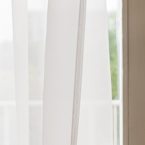 Aquazolax Rod Pocket White Sheer Curtains 72 inches Long Light Filtering Voile Curtain for French/Front Doors/Open Closet (25" Wide, 1 Panel in Wh...