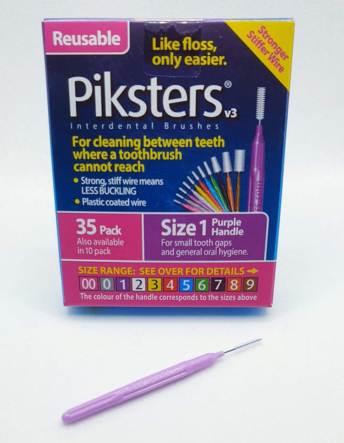 Piksters Interdental Brushes (35 Pack, Size 1 (Purple))...