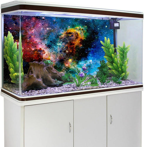 AWERT 48x24 inches Galaxy Aquarium Background Cloud Stars and Colorful Cosmic Universe Fish Tank Background Mystery Space Terrarium Background...