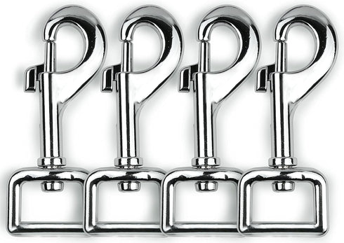 Garwor Heavy Duty Chrome Swivel Snap Hooks with Spring 3/4" 4 Pcs,Trigger Clip Snaps Dog Leashes Key Chain for Linking Pet Leash & Collar, Purse S...