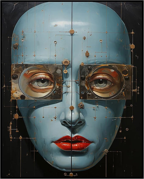 Posterizer 1 pcs-futuristic robotic alien woman-Abstract & Modern Art-Fantasy & Fiction Art-Gift for Women, Fashionistas, Designer Fashion Fans- U...