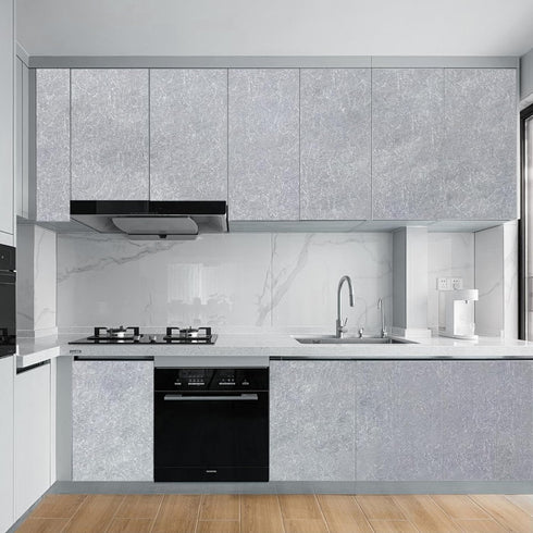 Silver Grey Contact Paper 16"x198" Peel and Stick Wallpaper Thick Waterproof Decorative Self Adhesive Vinyl Wrap Wall Paper for Cabinets Counterto...