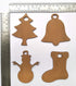 DIY MDF Laser Cutout of Xmas Decorations/Tree Ornaments/Snowman/Bells/Socks for Christmas - Set of 20...