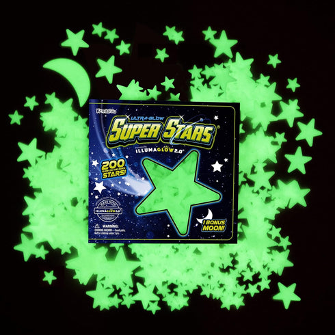 Glow in The Dark Stars - Includes Installation Material and Constellation Guide, 200 Glowstars and Bonus Moon, Only Glow Stars Stickers Powered by...