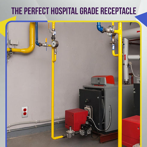 ENERLITES Hospital Grade Duplex Receptacle, Polycarbonate Thermoplastic, 2-Pole, 3-Wire 20A/250V, 6-20R, UL Listed, Self-grounding, Break-Off Plas...