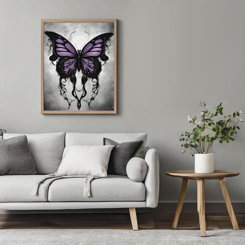 Posterizer 1 pcs- black and white print-gothic black butterfly-Gothic Art-Art for Animal Lovers- Living Room Bedroom Decor- unframed wall art...