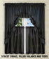 Ellis Curtain Stacey Sheer Tailored Tier Pair Curtains, 56" x 30", Black...