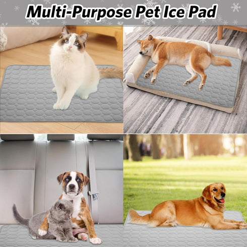 Pet Dog Cooling Bed Mats,Self Cooling Pet Dog Cool Mat Pads for Dogs Cats Indoor and Outdoor (Grey, X-Large)...