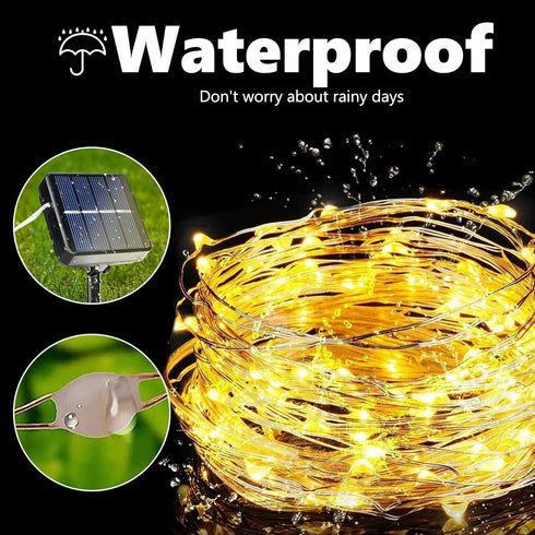 Joomer Solar String Lights Outdoor, 2Pack Total 100ft 300LED 8 Modes Solar Fairy Lights,Waterproof Lights for Tree, Patio, Garden, Outdoors Decora...