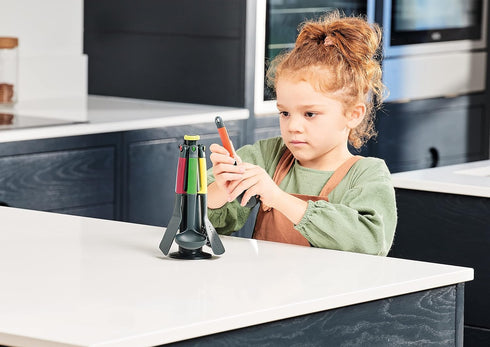 Casdon Joseph Joseph Elevate | Colourful Kitchen Utensil Set for Children Aged 3 Years & Up | Comes with Rotating Storage Stand!...