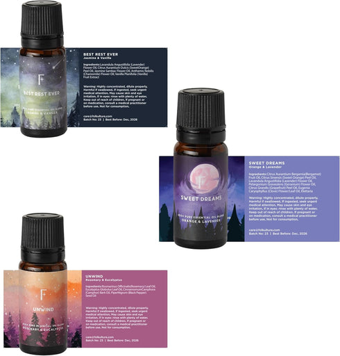 Folkulture Sleep Essential Oils for Diffusers for Home, Pack of 3 Essential Oils Set for Diffusers for Home, 100% Pure Oil Scents- Vanilla Essenti...