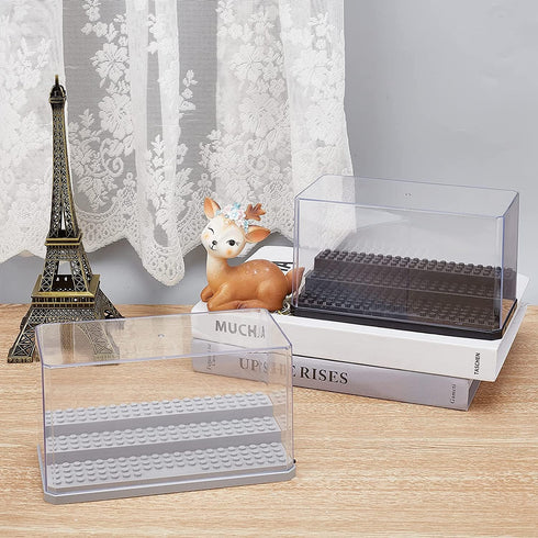 OLYCRAFT Acrylic Minifigure Display Case Box Display Case for Minifigure Action Figures Blocks Removable Display Box Cube Showcase for Models Gift...