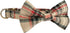 Scottish Tartan Bowtie Dog Collar with Detachable Bow Tie - Beige Plaid Dog Collar With Bowtie For Dogs And Puppies - Bowtie Dog Collar With Check...