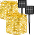 kemooie 2 Packs Solar String Lights, Total 200 LED 66FT 8 Twinkle Modes Warm White Solar Powered Fairy Lights, Waterproof for Outdoor, Tree, Garde...