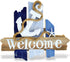 CoTa Global Atlantic Anchor Welcome Nautical Decor Sign - Nautical Themed Wood Sign, Beach Decor for Wall, Novelty White and Blue Starfish and Anc...