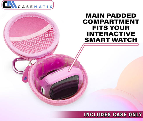 CASEMATIX Smartwatch Travel Case Compatible with Little Tikes Tobi, Tobi 2 Robot Smartwatch - Hard Case for Watch with Carabiner and Accessory Sto...