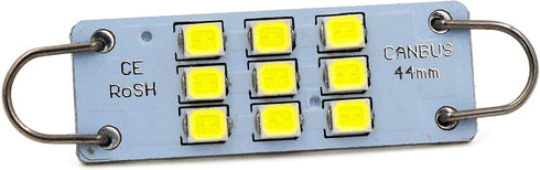 Alla Lighting Festoon 44mm 1.73" 3030 9-SMD Rigid Loop Extremely Super Bright White 561 562 567 564 LED Bulbs for Interior Map Dome Luggage Compar...