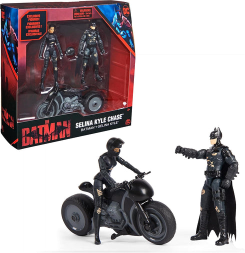 The Batman 2022 Movie Series Selina Kyle Chase Set with Batman and Motorcycle...