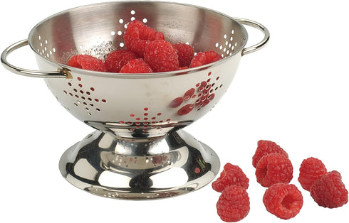 RSVP International Endurance Kitchen Collection Colander Strainer, Mini, Pierced Stainless Steel...