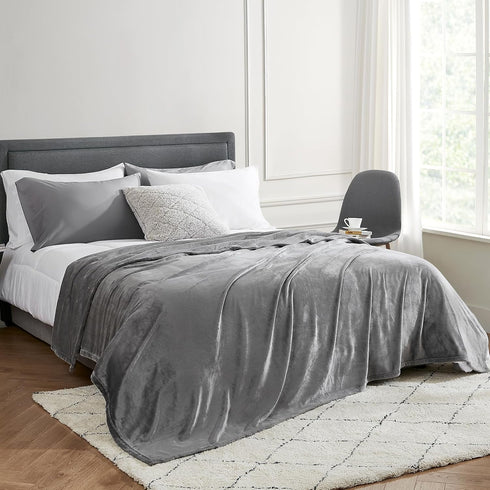 Hansleep Fleece Throw Blanket Super Soft Flannel Fuzzy Grey, Plush Cozy Blanket for All Seasons, Grey, Throw 50x60 Inches...