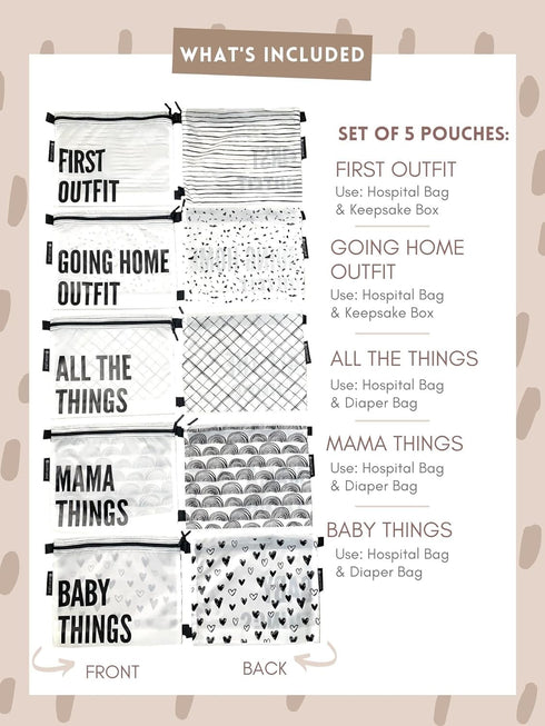 Lucky Love Hospital Bags For Labor and Delivery, Diaper Bag Organizing Pouches and Hospital Bag Essentials For Mom...