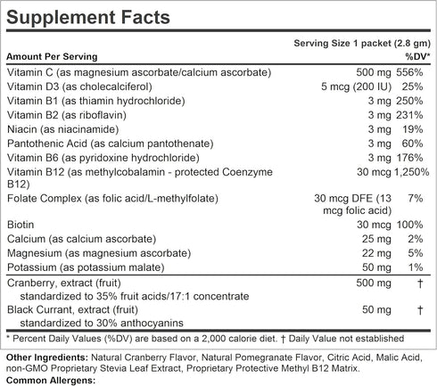 ANDREW LESSMAN Efficient C + Cranberry Benefits 30 Packets – Immune, Energy, Stress and Urinary Tract Support. Reinvention of The Vitamin C Drink....