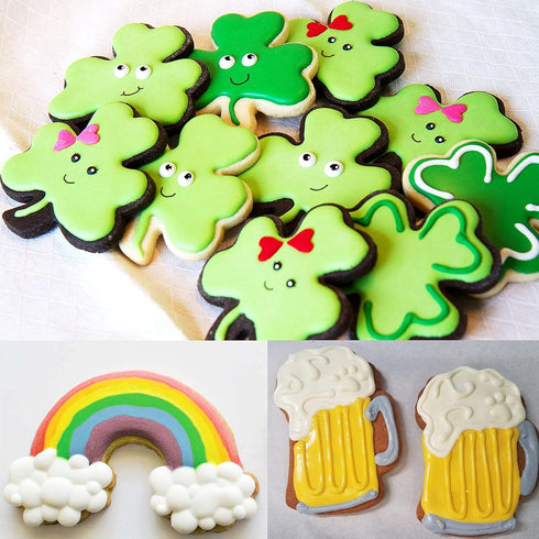 16PCS St.Patrick's Day Cookie Cutter Set Irish Party Supplies - Shamrock Leprechaun Coin Rainbow Beer Flag Horseshoe Design...
