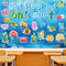 gisgfim Ocean Fish Bulletin Board Decorations with Background Paper Christian Sea Animals Cutouts Under The Sea Jesus Classroom Decor for Kids Sun...