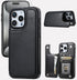 Wallet Case Compatible with iPhone 15 Pro Max(6.7"),Slim Protective case with Card Holder with 1 Screen Protective Glass,Premium PU Leather Kickst...