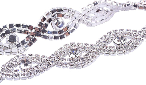 KAOYOO 1 Yard Crystal Rhinestone Chain Trim Sewing Trim for Wedding Decoration,Sewing Craft,DIY Accessories...