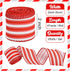 TONIFUL 2 Rolls-2 Inch Red Striped Wired Ribbon, Red and White Stripe Wired Ribbon for Gift Wrapping, Indoor, Bows Making, Wedding Birthday Party ...