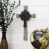 Dicksons Antiqued Intricate Double Layer 15 Inch Wood and Metal Decorative Hanging Wall Cross...