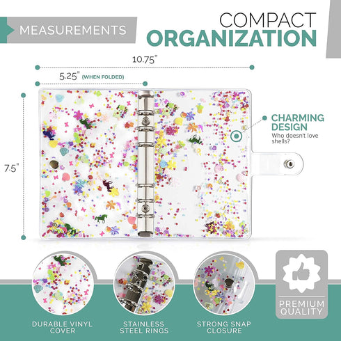 A6 Binder Cover and 12 Clear Envelopes, Budget Binder with Cash Envelopes for Budgeting, Binder Pockets Cash Envelope Wallet, Budget Planner Organ...