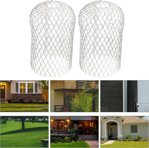 Angoily 2pcs Gutter Anti-leaf Down Silver Guard, & Guards Guard for Spout Protector Sundries Expandable Screens Aluminum Gutters and Sieve Straine...