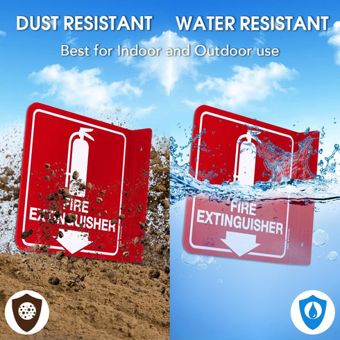 T&R Fire Extinguisher Sign, Fire Extinguisher with Down Arrow - 2 Pack - 6 x 6 Inches Acrylic, 2 pre-drilled holes, Includes Matching Screws, Use ...
